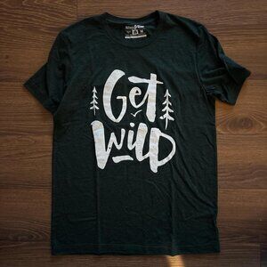 Dark Forest Green Get Wild Pine Tree Tee Shirt